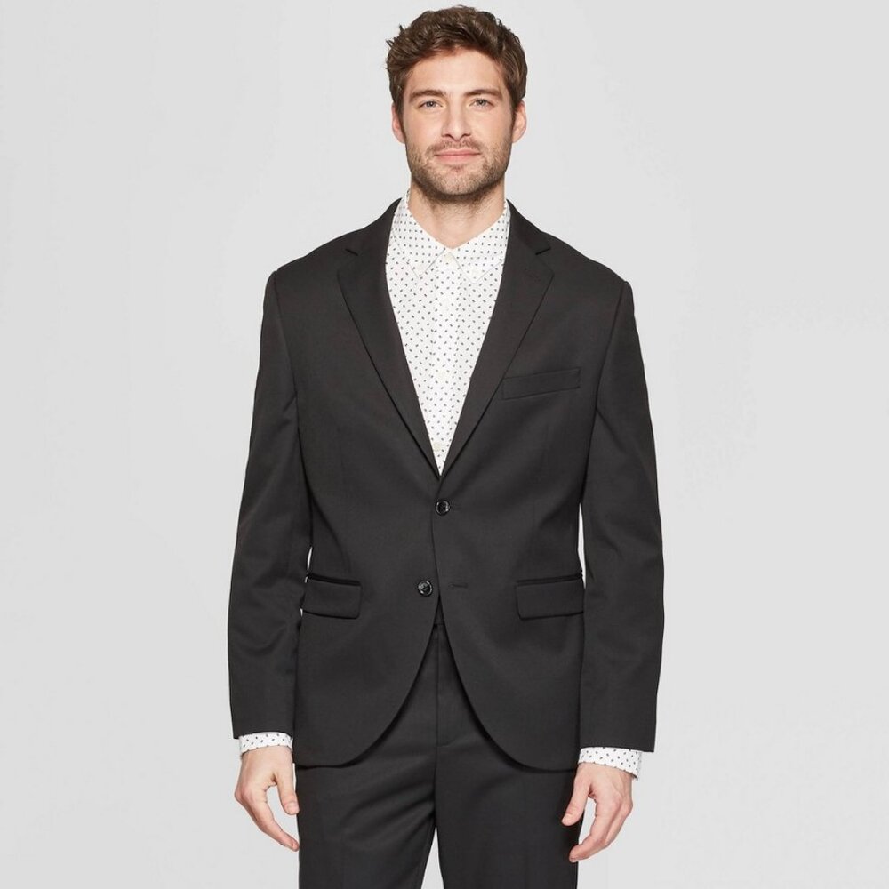 BRAND NEW! Men's Standard Fit 2 Button Suit Jacket - BLACK - Goodfellow & Co